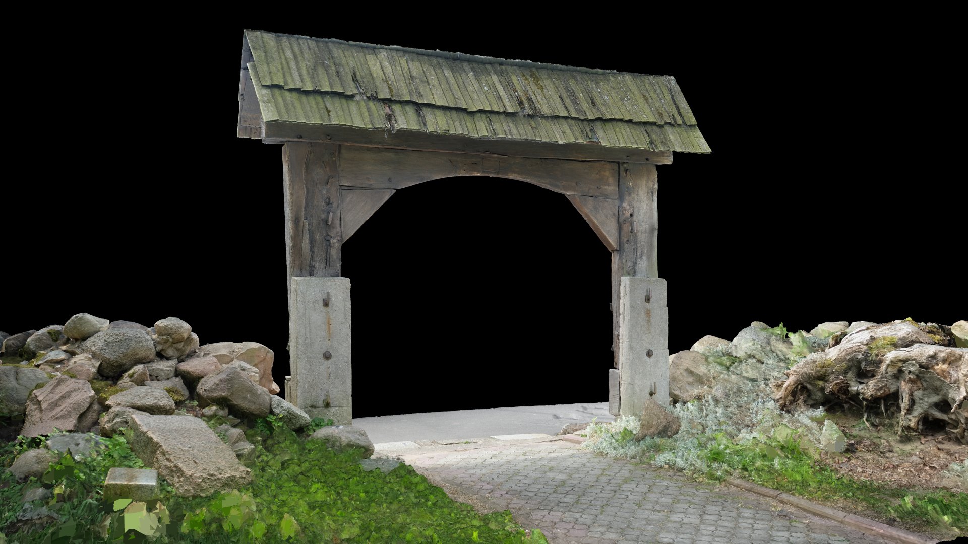 Ilustracja 17. bramka Wierciszewska – Render modelu cyfrowego – widok od strony kościoła.